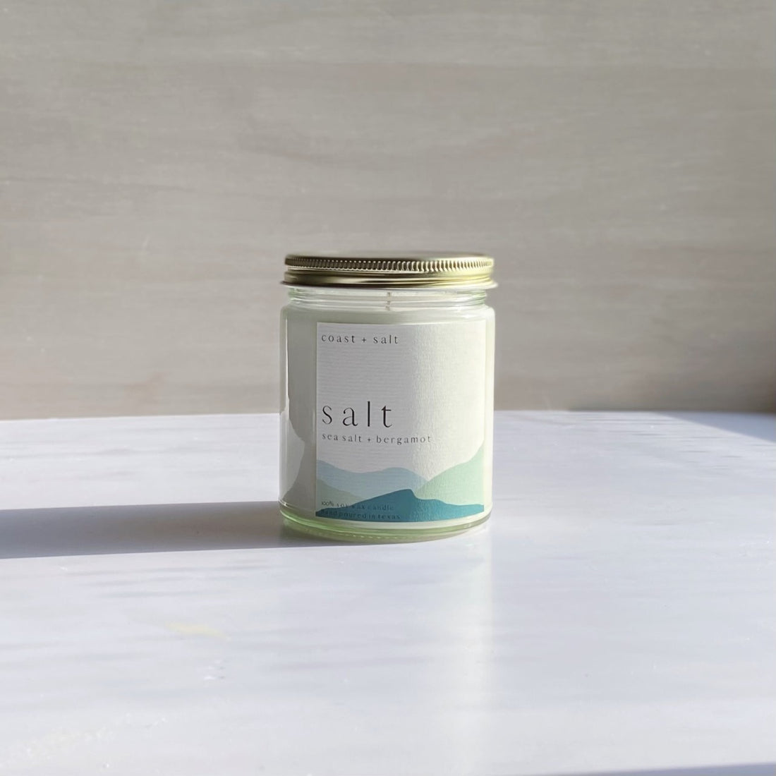 Salt Sea Salt + Bergamot Single Wick Candle Coast And Salt