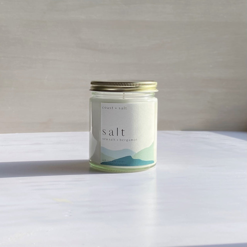 Salt Sea Salt + Bergamot Single Wick Candle Coast And Salt